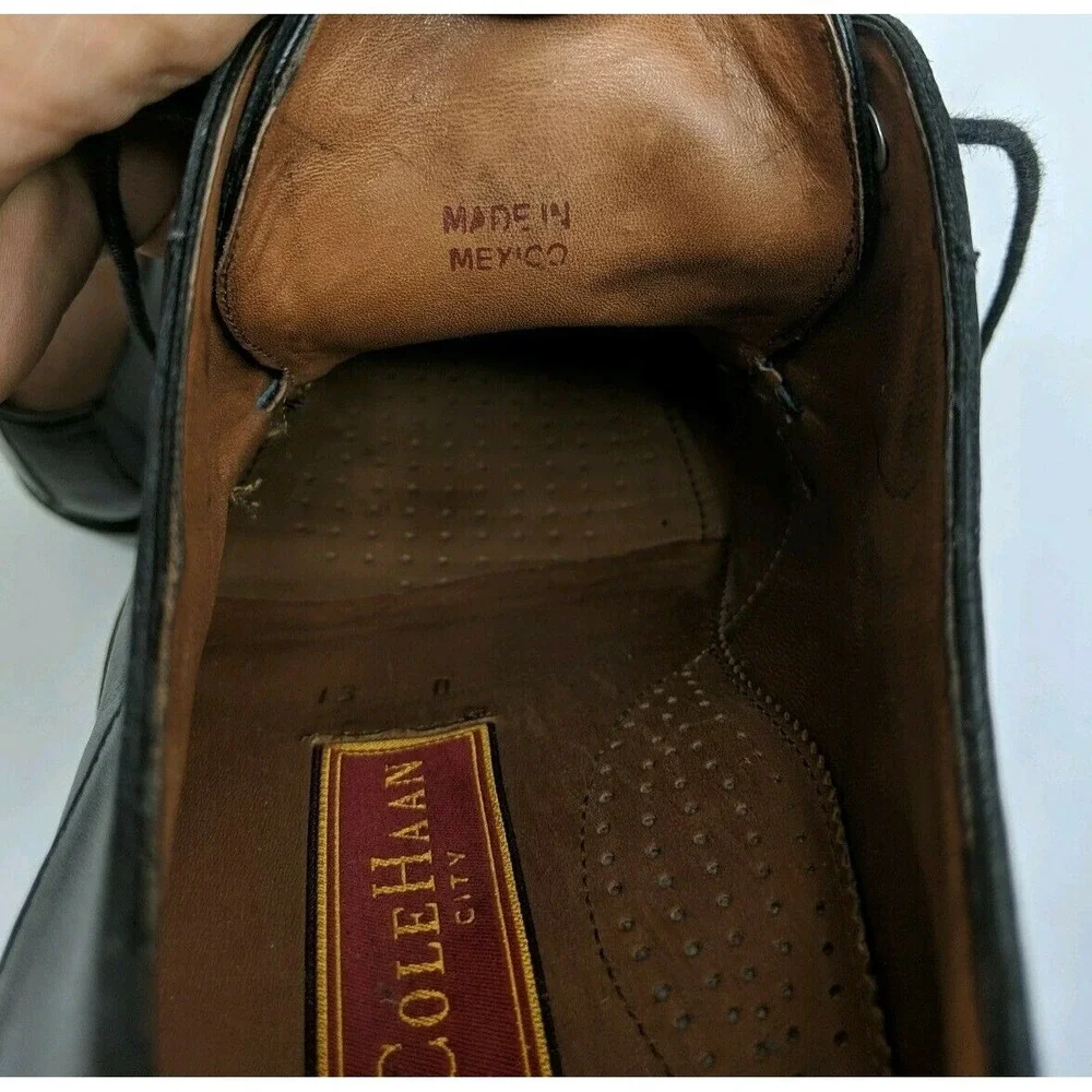 Cole Haan City Black Leather Lace Up Casual Dress Oxford Shoe‎ Mens 13 D EUC